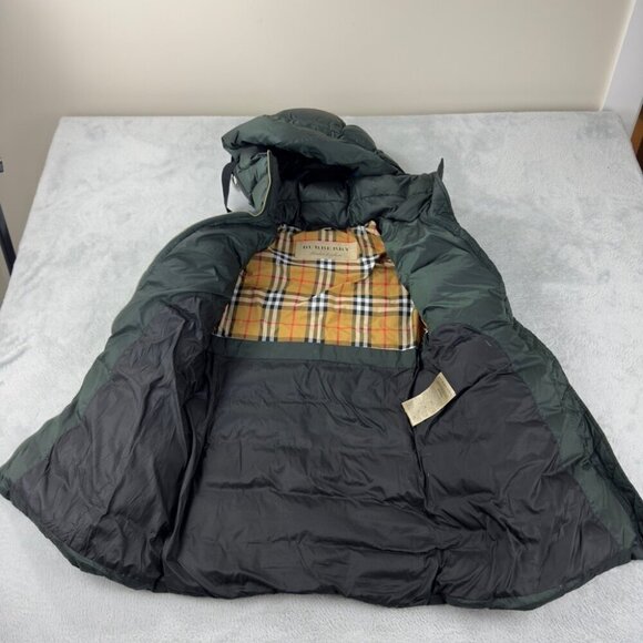 Burberry Green Puffer Down Jacket Women’s Size XS - Picture 8 of 15